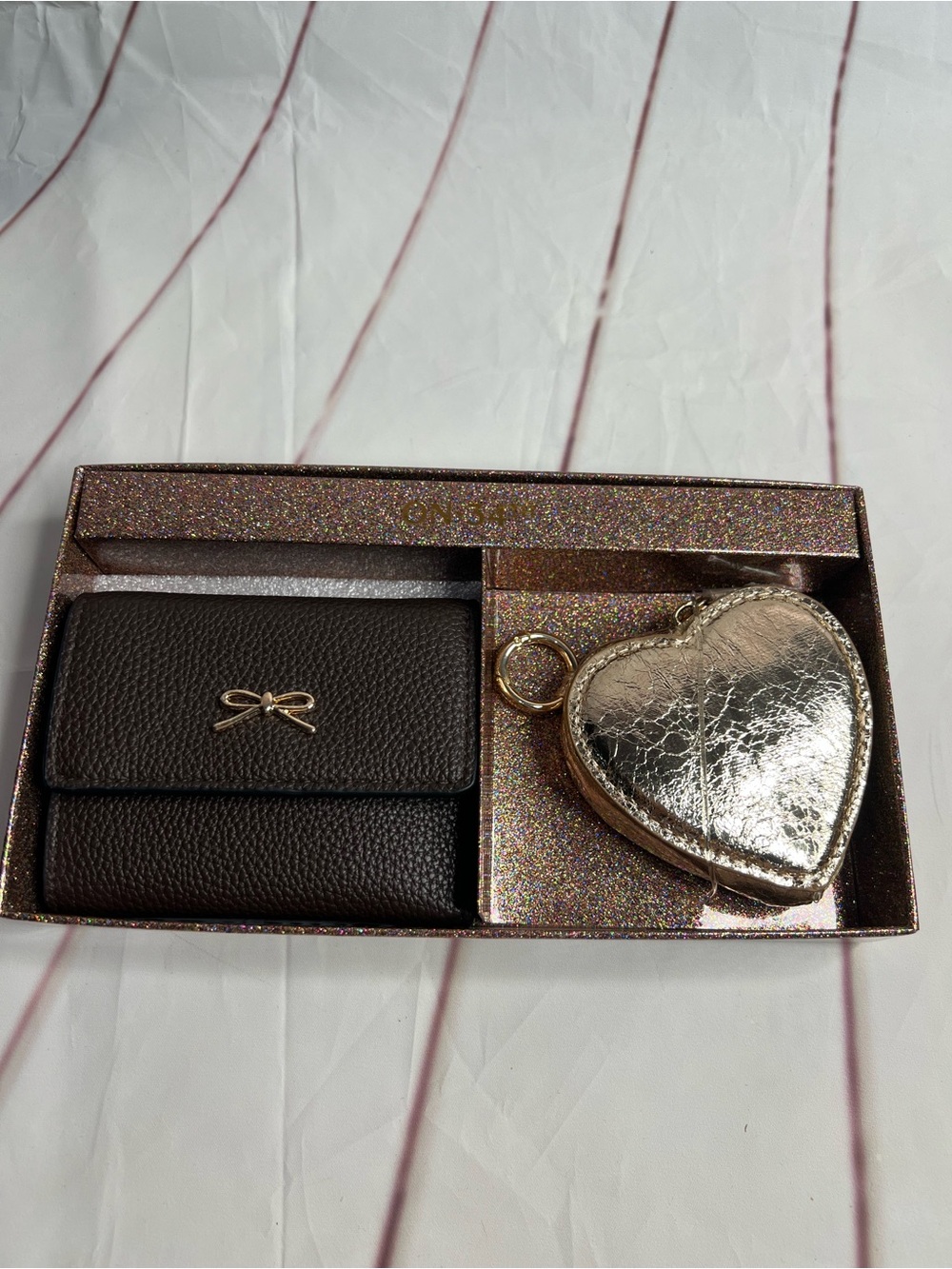 Women's  Wallet Metallic Heart Coin Purse gift 💝 Set